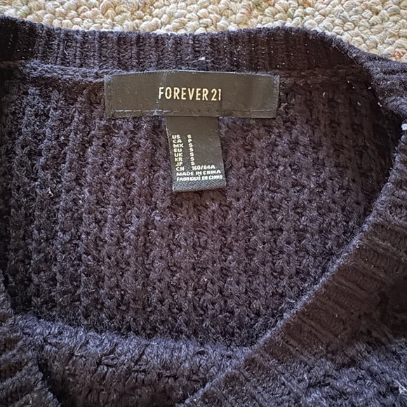 Forever 21 Navy Waffle Knit Sweater - Picture 3 of 4